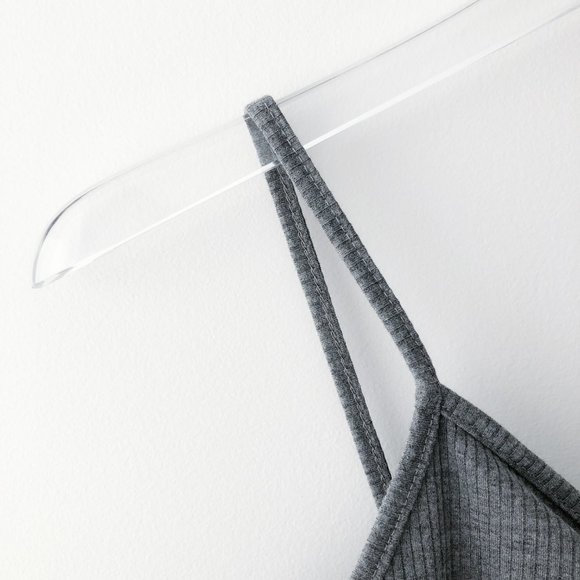 NWOT Ribbed Strappy Cami - Grey - Picture 3 of 7
